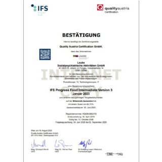 IFS Zertifikat 2025 © Laube